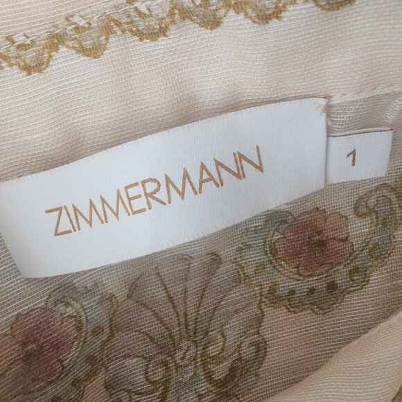 Zimmerman minimalist and fashionable style mini beige long-sleeved midi dress - Picture 10 of 11